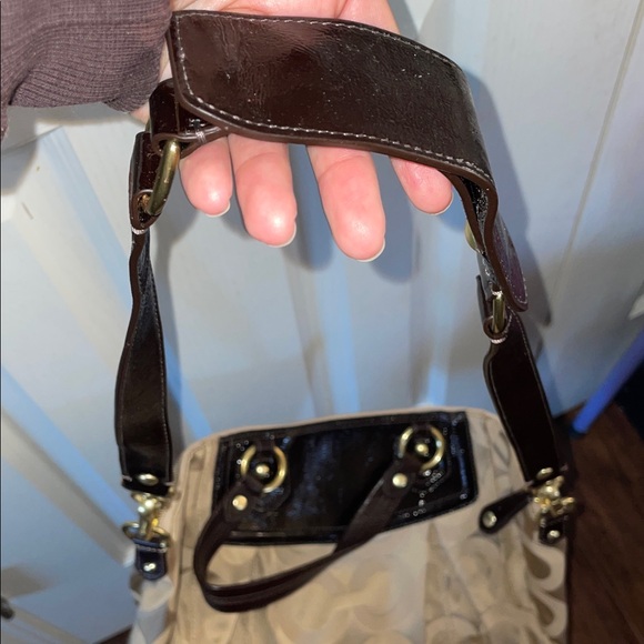Coach Beige and Dark Brown Shoulder Bag - Picture 3 of 3